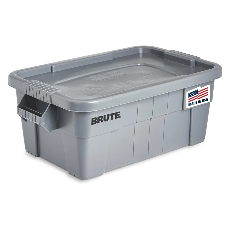 Rubbermaid 53L BRUTE Tote with Lid - Grey