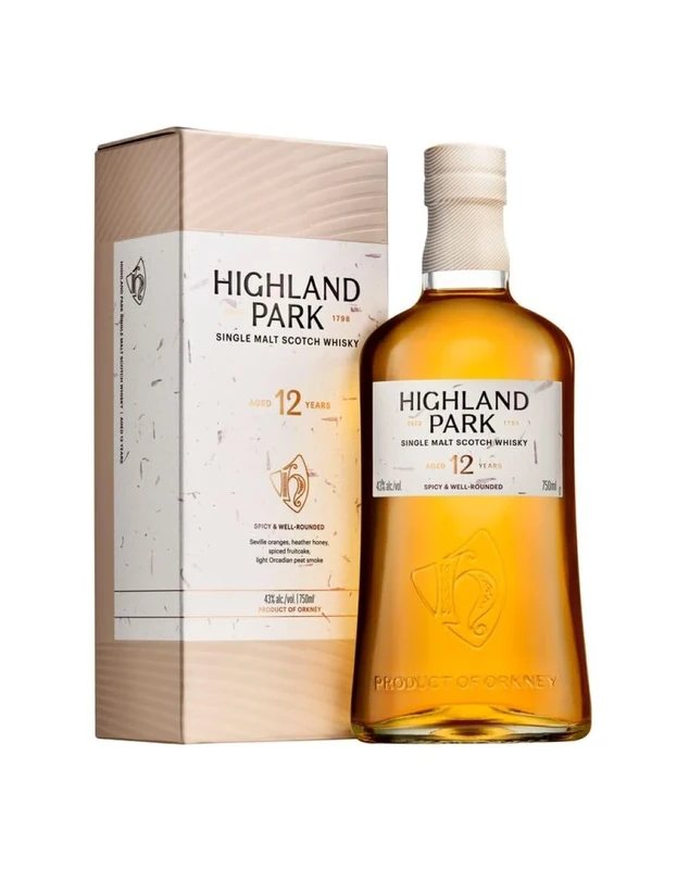 Highland Park 12 Years Old | Scotch | Orkney | Single Malt Whisky | Heather Honey and Rich fruitcake | Double Gold Medal: SF World Spirits Competition 2023 | 40 Percent ABV | 70 cl