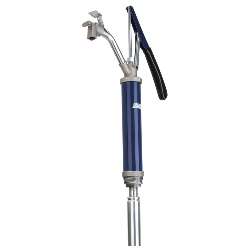 Lincoln 1340 Lever Barrel Pump with Telescopic Pick Up Tube, 400ml Per Stroke, Standard Threaded Hose Connection, Fits Standard Steel or Plastic Drums with 1.5" and 2" Threaded Screws