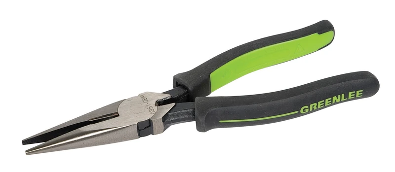 Greenlee 0351-08M Long Nose Pliers/Side Cutting, Molded Grip, 8"