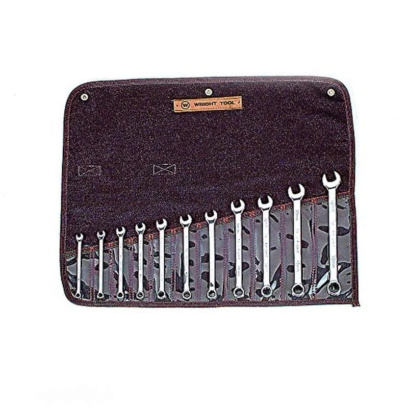 Wright Tool 950 Full Polish Metric 12 Point Combination Wrench Set 7mm - 19mm (11-Piece), Silver