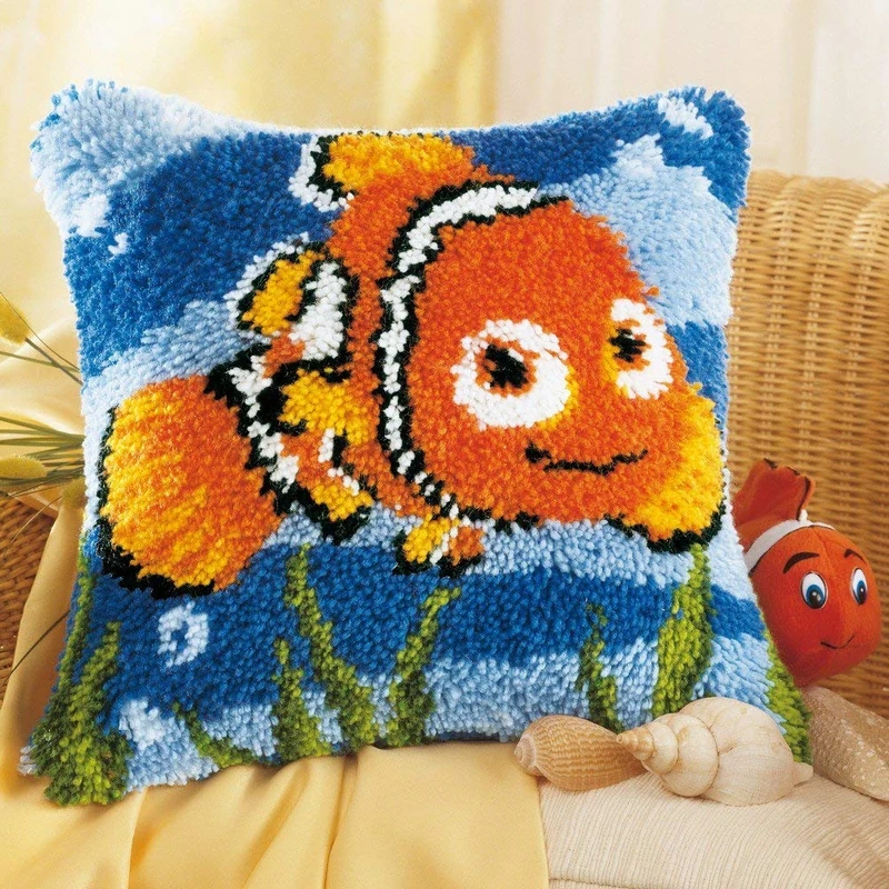 Vervaco Nemo Latch Hook Cushion Front Kit, Multi-Colour