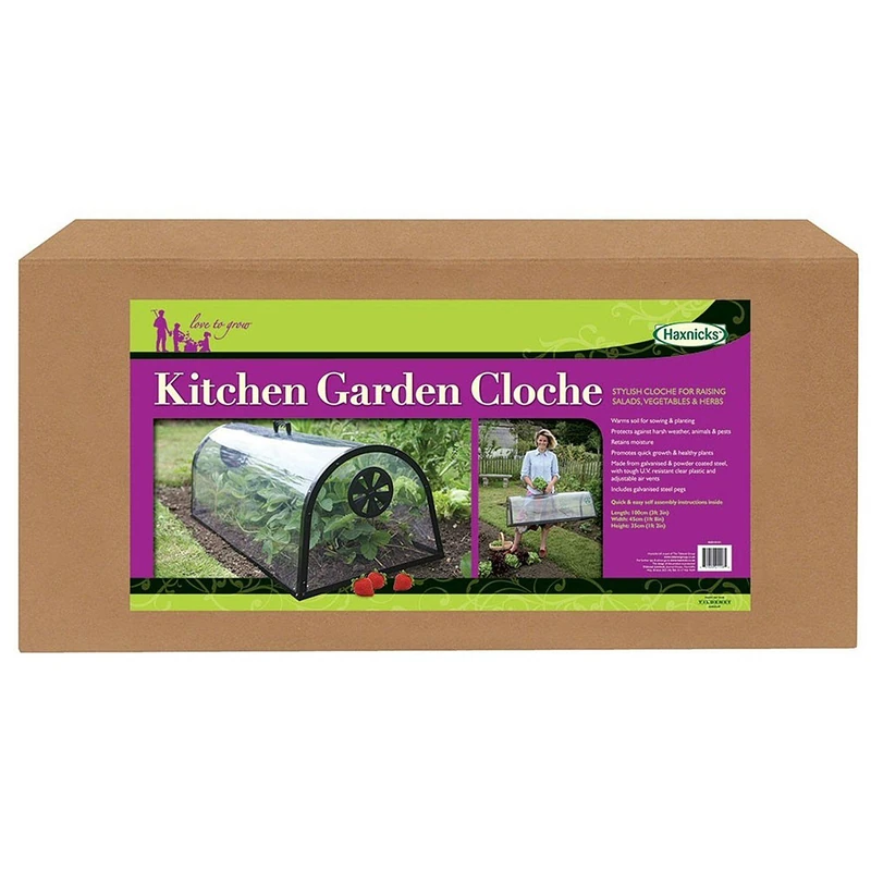 Haxnicks Kitchen Garden Cloche | Stylish Grow Tiunnel Style Plant Protection Cloche | Growing Salad Vegetables | Transparent, 100 x 45 x 35 cm KG010101 - Image 1