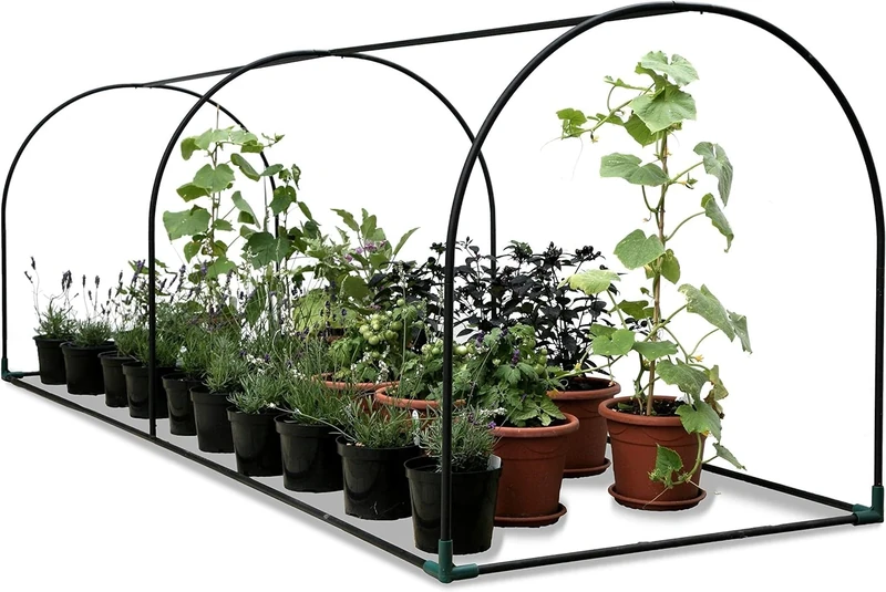 Haxnicks Grower Frame | Easy To Assemble Steel Plant Greenhouse Frame | Just Add Insect Netting Or Poly Cover | Create A Small Greenhouse Poly Tunnel Cold Frame | 3m x 1m x 1m | FTUN010101