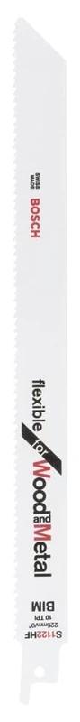 Bosch Professional 25 pieces Sabre Saw Blade S 1122 HF Flexible for Wood and Metal (Length 225 mm, sabre saw accessories)