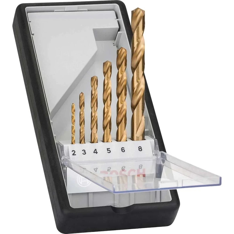 Bosch 2607010530 2/3/4/5/6/8 mm HSS-TiN Drill Bits Set (6-Piece)