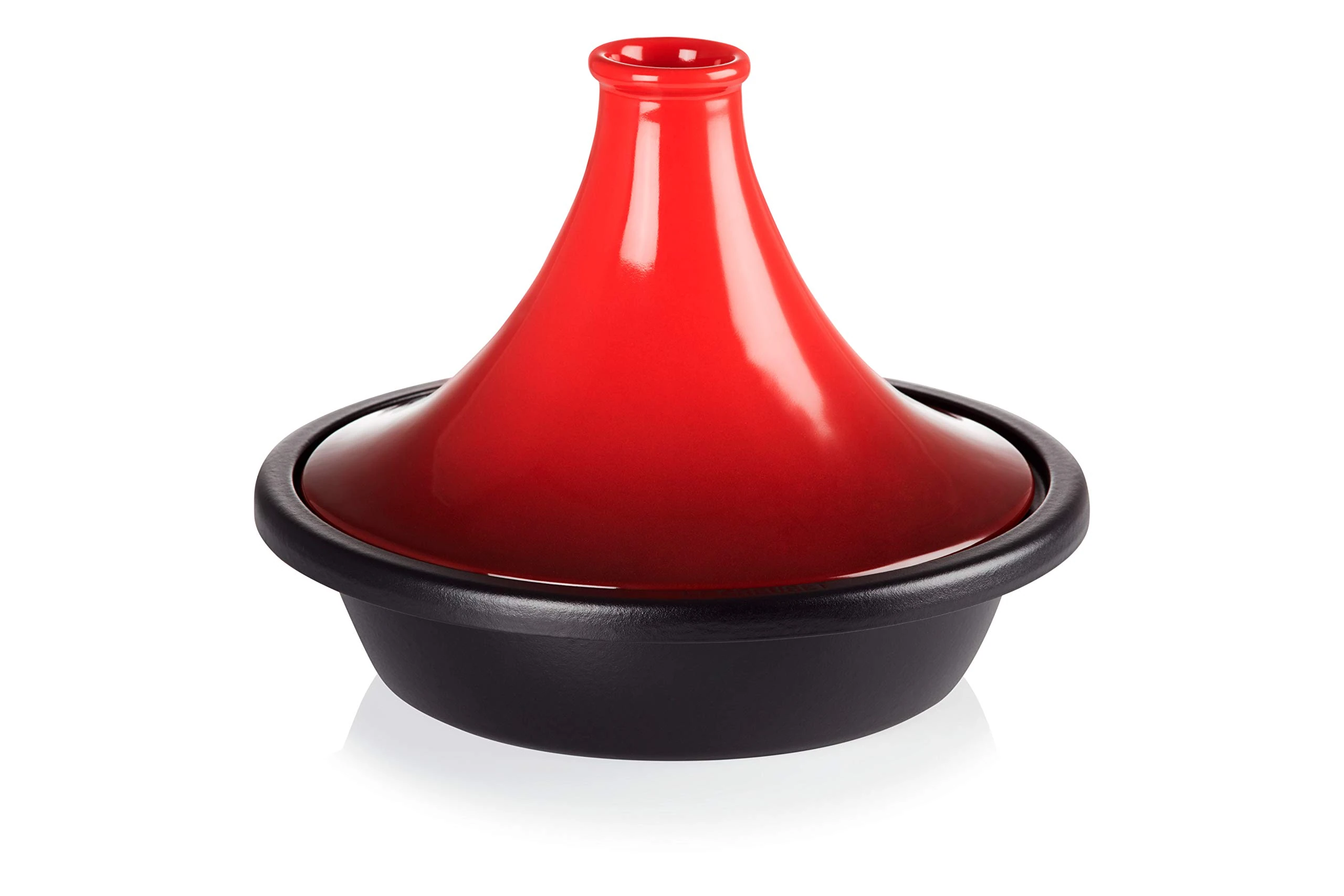 Le Creuset Tagine with Cast Iron Base and Stoneware Funnel Lid, Dishwasher and Oven Safe, For All Hob Types, 27cm base, 2.3 Litre, Cerise, 25138270600422