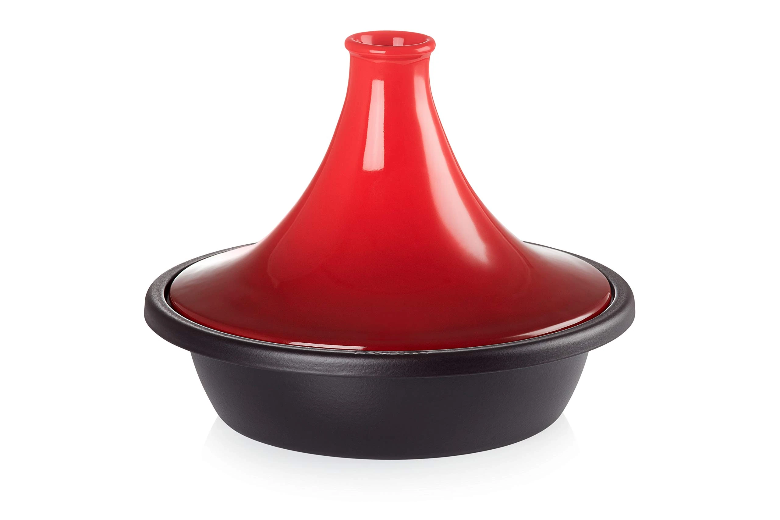 Le Creuset Tagine with Cast Iron Base and Stoneware Funnel Lid, Dishwasher and Oven Safe, For All Hob Types, 31 cm Base, 3.3 Litre, Cerise, 25138310600422