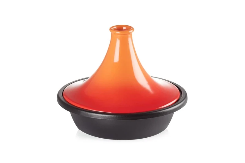 Le Creuset Tagine with Cast Iron Base and Stoneware Funnel Lid, Dishwasher and Oven Safe, For All Hob Types, 31 cm Base, 3.3 Litre, Volcanic, 25138310900422