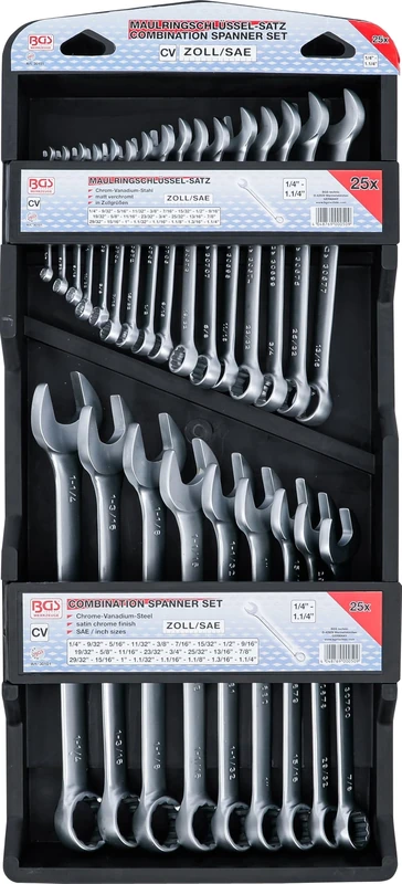 BGS 30101 | Combination Spanner Set | Inch Sizes | 1/4" - 1.1/4" | 25 pcs.