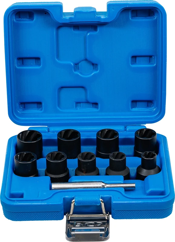 BGS 5266 | Twist Socket Set (Spiral Profile) / Screw Extractor | 12.5 mm (1/2") Drive | 10 - 19 mm | 10 pcs.