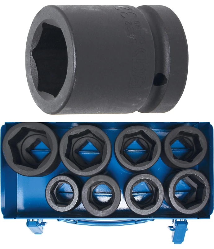 BGS 5245 | Impact Socket Set, Hexagon | 25 mm (1") Drive | 27 - 50 mm | 8 pcs.