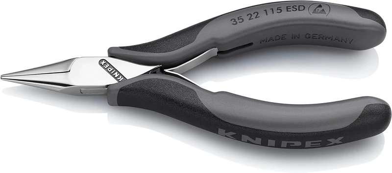 KNIPEX Electronics Pliers ESD with Box Joint Self-Service Card with Multi-Component Handles 115 mm, 35 22 115 ESD SB