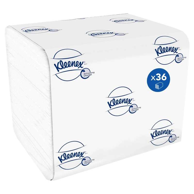 Kleenex® Folded Toilet Tissue – 2-Ply Soft & Comfortable Bulk Toilet Paper for Hygienic, Single-Sheet Dispensing – 36 Packs x 200 Sheets (7,200 Sheets Total), Model Nr. 8408