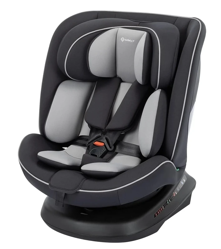 Safety 1st Cosmo i-Safe Car Seat Swivel (Base), 0-12 Years, 40-150 cm, Multi-Age Baby Car Seat, Seat Belt Installation, Newborn Inlay, 11 Headrest & 6 Recline Positions, Lightweight (5.6 kg), Black