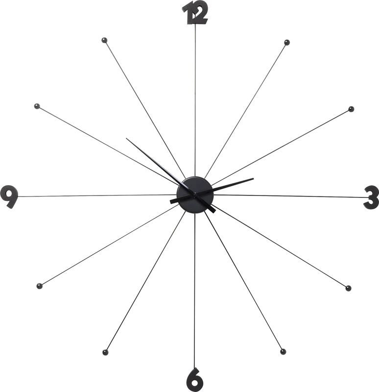 Kare Design Umbrella Wall Clock, Black, 100 cm Diameter, Aluminium, Round, Modern, Silent, Battery Operated, Wall Mount, Home & Kitchen