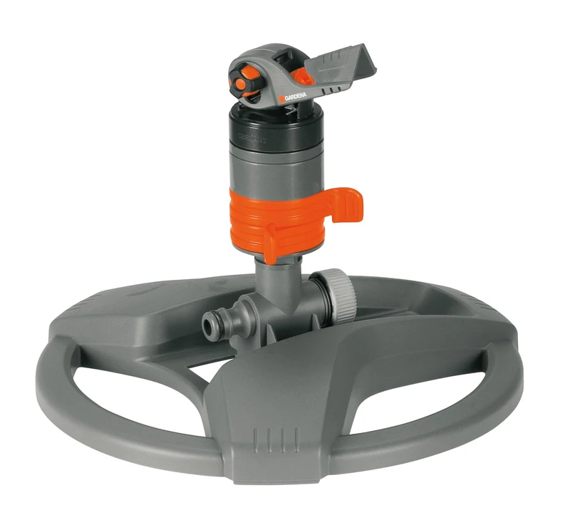 Gardena Comfort Turbine Control (on sledge): lawn sprinkler for irrigation large surfaces up to 450 m², stepless range adjustment, integrated dirt sieve (8143-20) - Image 1