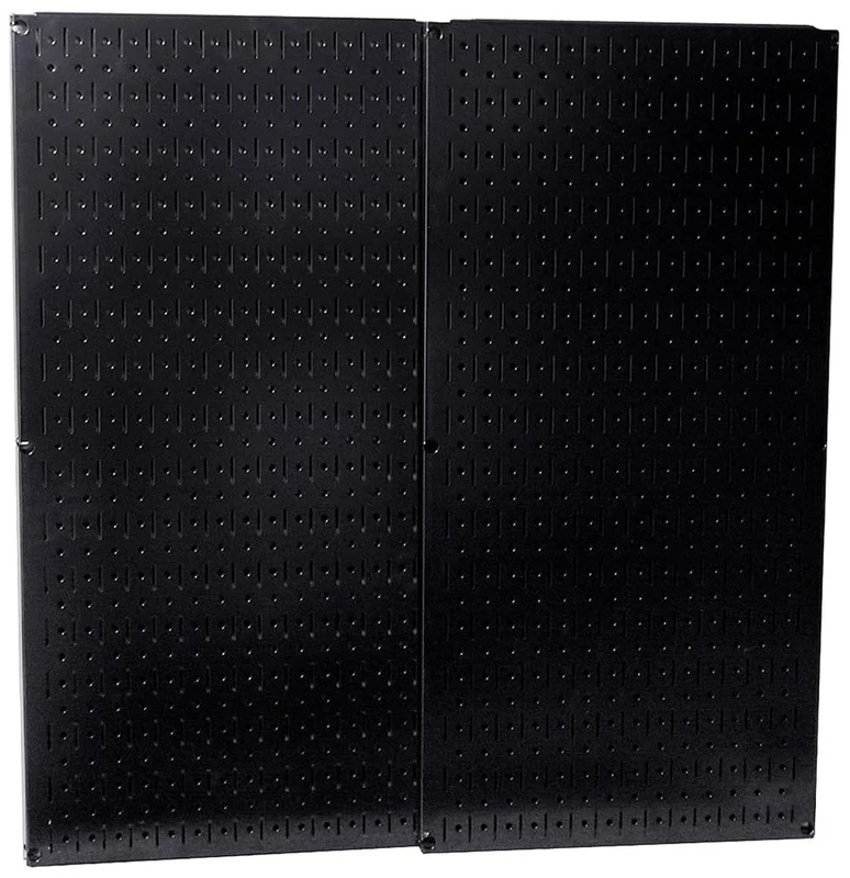 Wall Control 30-P-3232B Black Metal Pegboard Pack - (2) 32" Tall x 16" Wide Black Pegboards