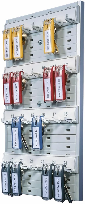 Durable Key Organisation Board 24 - Simple Wall Mounted Organisation Board - Holds Up To 24 keys Safely & Is Space Saving - Includes 6 Assorted Key Clips - Image 1
