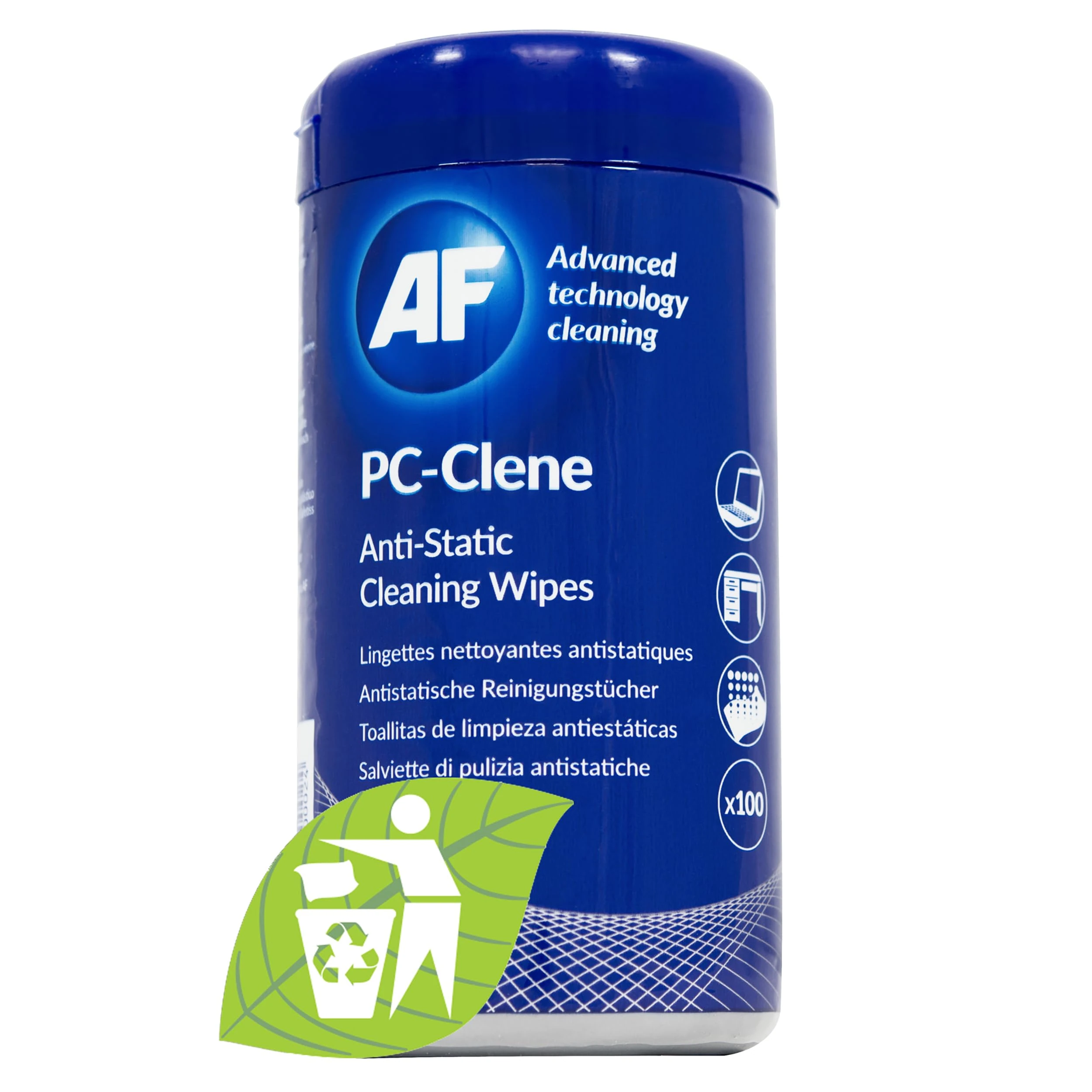 AF Anti Static PC Cleaning Wipes - for PC & Laptop Hard Surfaces, Desk, Desk Phone, VR, Headset, Games Console & Controller, Printers & More.