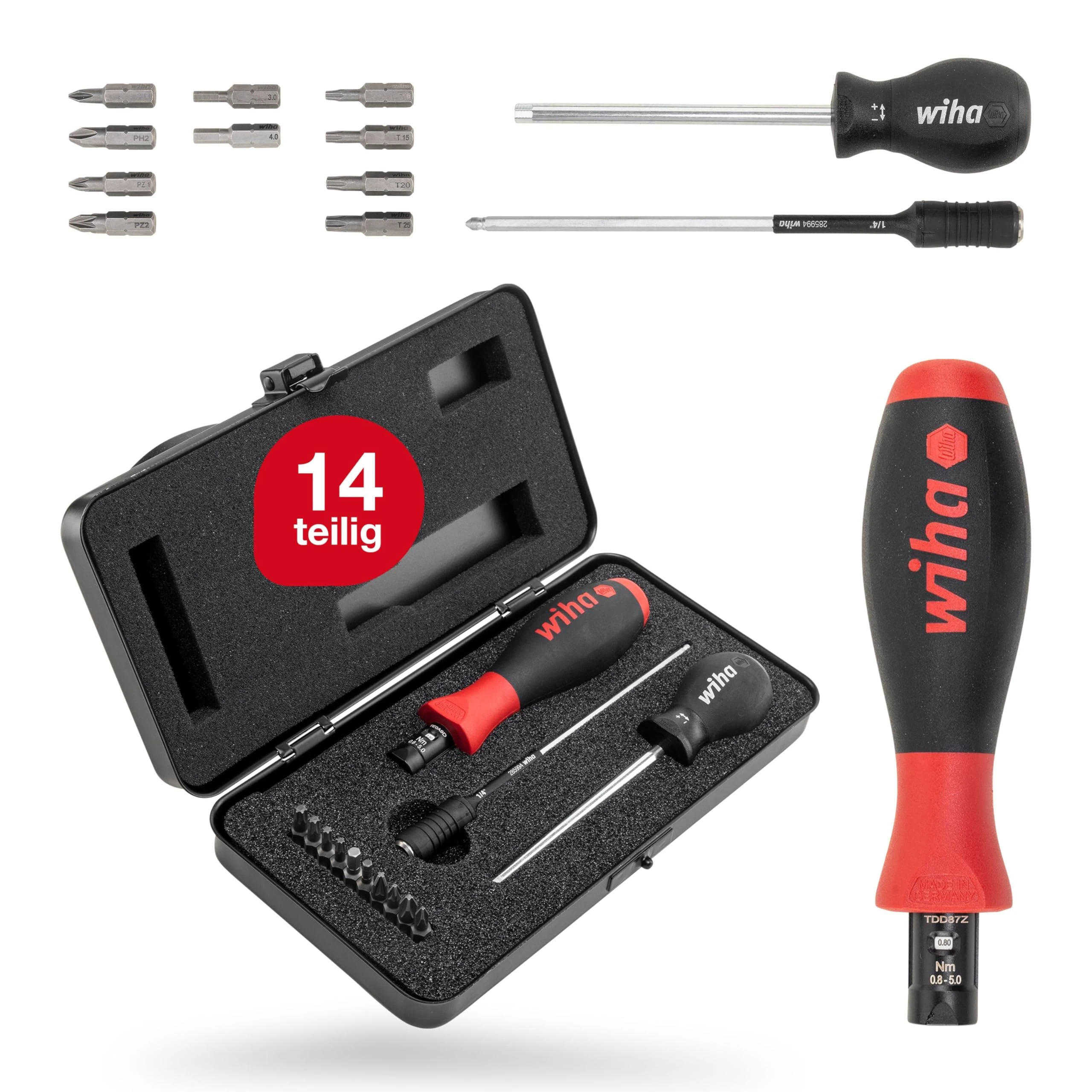 Wiha 2852S10 TorqueVario-S Torque Screwdriver Set 13 Piece