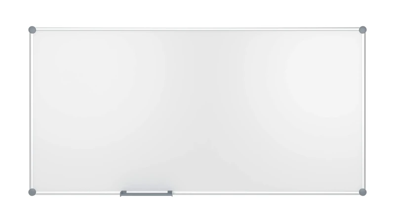 MAUL Whiteboard 2000 MAULpro 100 x 200 cm, Magnetic Aluminium Wall Board with Pen Tray for Whiteboard Markers, Dry Erasable, Scratch-Resistant Surface, Landscape and Portrait Format, Grey