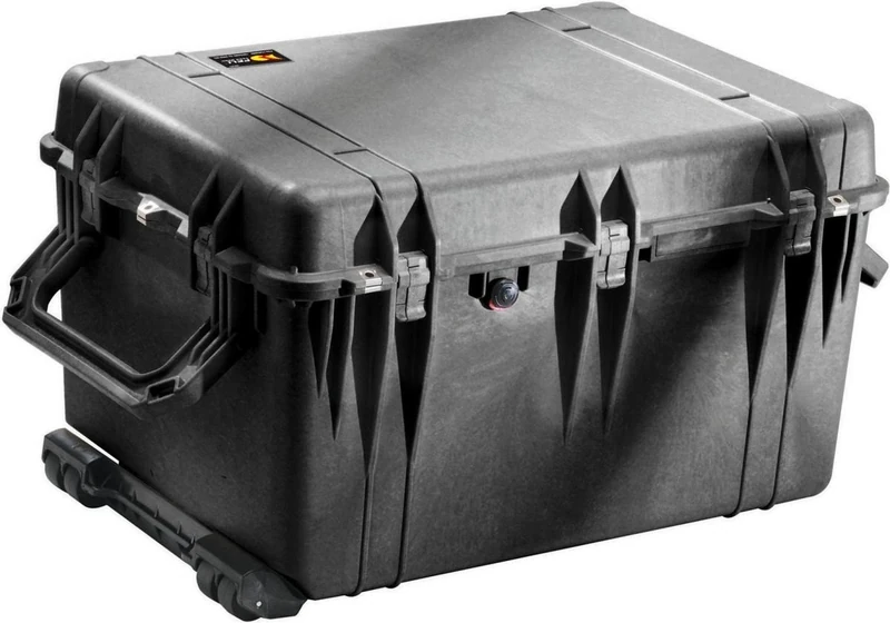 PELI 1660 Heavy-Duty Transport Case With Wheels and Telescopic Handle, IP67 Watertight and Dustproof, 260L Capacity, Made in Germany, With Customisable Foam Insert, Black