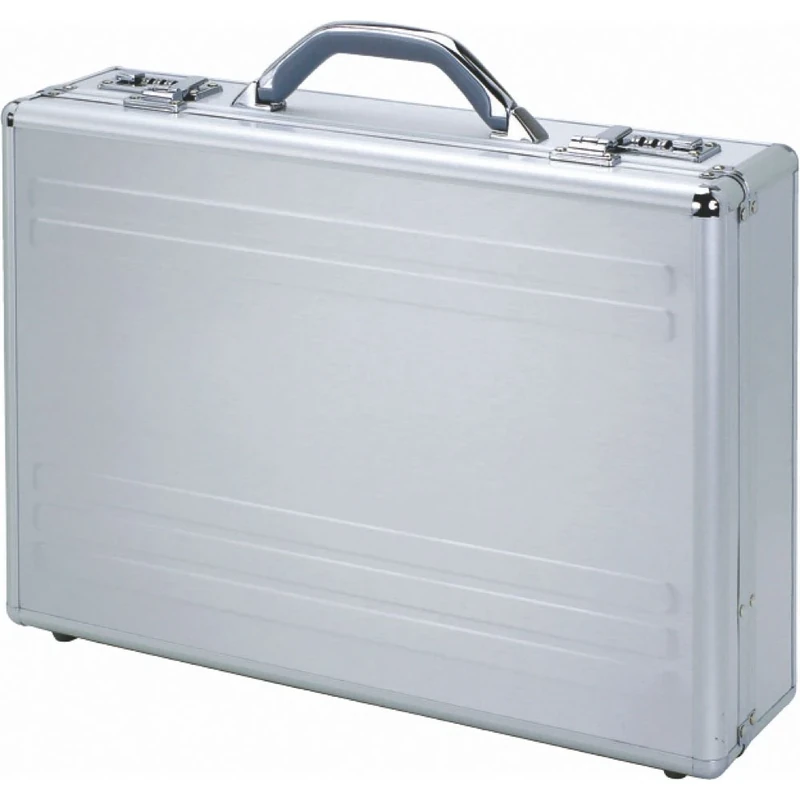 Alumaxx Kronos Padded Attache Case for Laptop - Silver Aluminium - Image 1