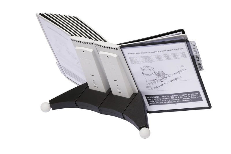 Durable SHERPA Display Panel Desk Unit | Includes 20 A4 Display Panels in Black and Grey | erfect for Storing and Display ing A4 Documents