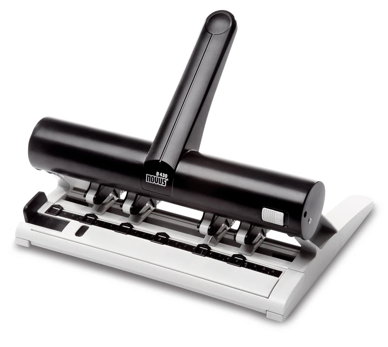 Novus B 430 30 Sheet Capacity Multiple Hole Punch with 4 Punch Dies - Black/ Grey
