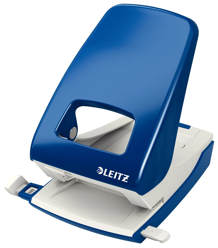 Leitz Hole Punch, 40 Sheets, Guide Bar with Format Markings, Metal, NeXXt Range, 51380035 - Blue