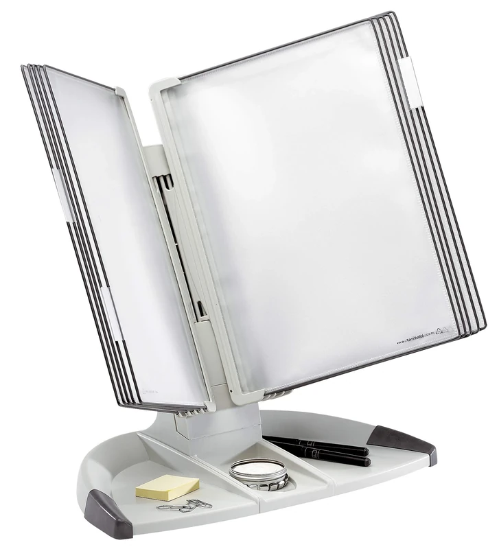 Tarifold Office Desk Display Stand with 5 Clip-on Index Tabs and 10 Pockets A4 Grey Ref 734300