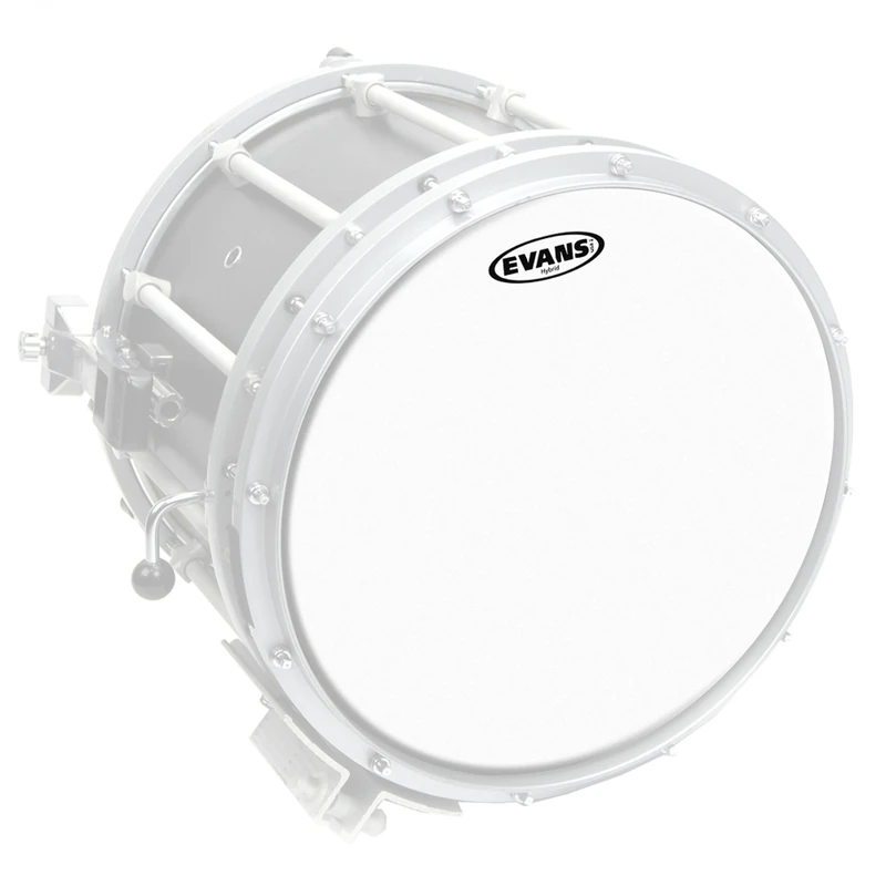 Evans Hybrid Drumhead - Hybrid Marching Snare Drum Head - For Sensitivity, Dynamic Range - Enhances Projection, Durability - White, 13 Inch