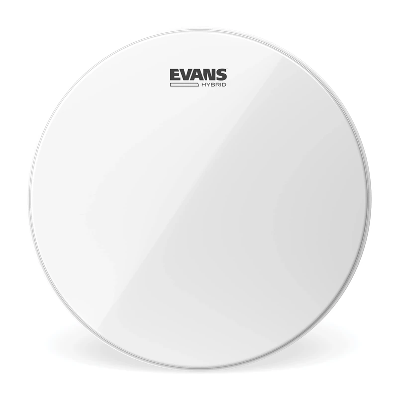 Evans Hybrid Drumhead - Hybrid Marching Snare Drum Head - For Sensitivity, Dynamic Range - Enhances Projection, Durability - White, 14 Inch