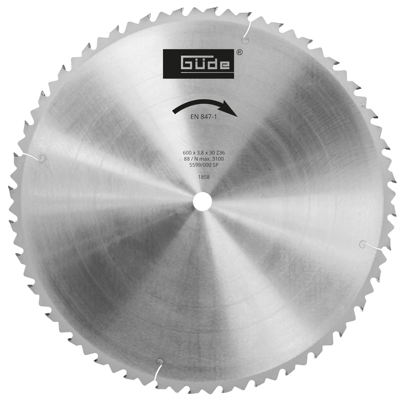 Güde HM 600 x 30 x 36Z carbide firewood saw blade, metal