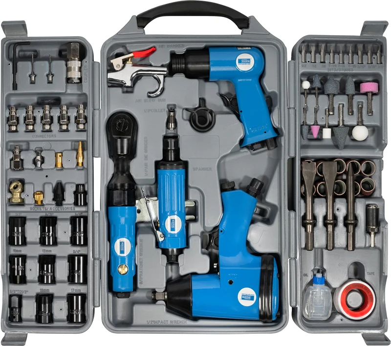 Güde 40401 Compressed Air Unit Set 71 Pieces 180 W Blue Black Grey