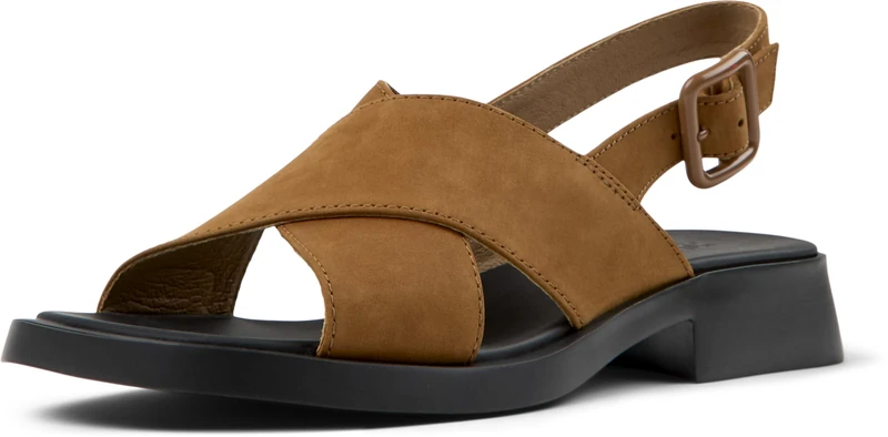 Camper Women's Dana K201600X-Strap Sandal, Medium Brown 005, 4 UK