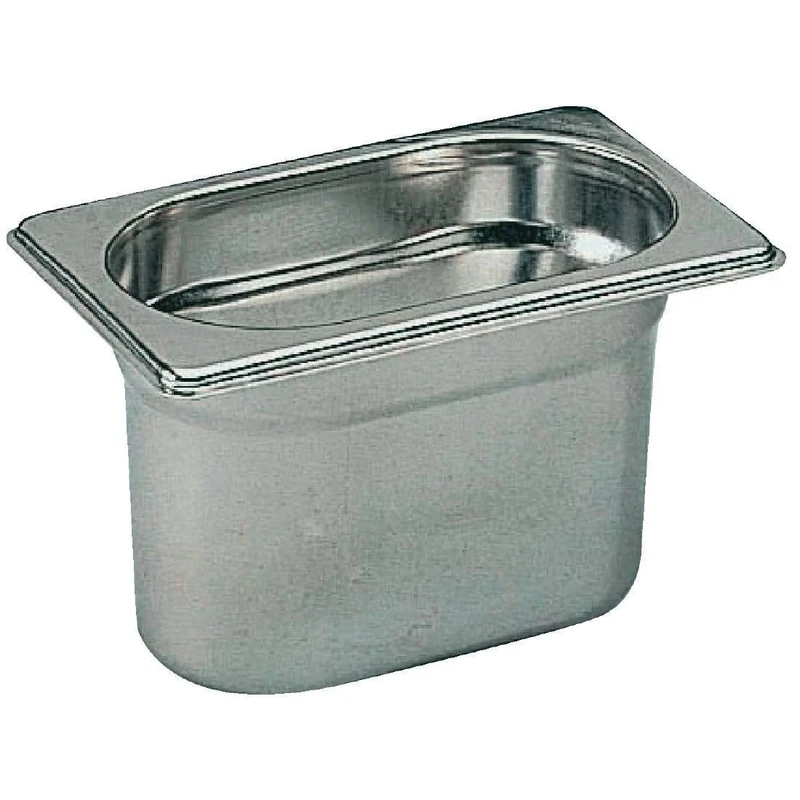 Bourgeat K077 Gastronorm Pan, 1/9, Stainless Steel, 0.8 L, 176 mm Length x 108 mm Width x 100 mm Deep