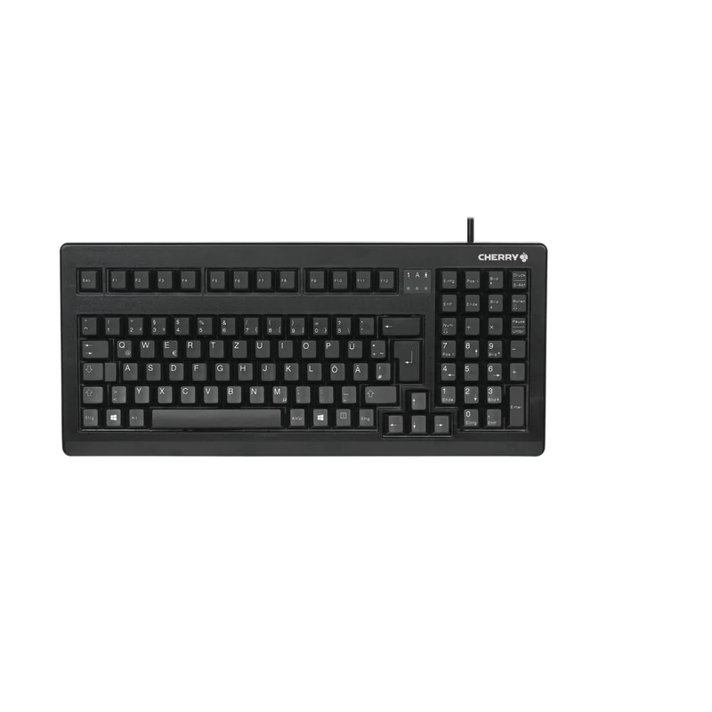 CHERRY G80-1800, Compact Mechanical Keyboard for Industrial Applications, EU Layout (QWERTY), Wired (USB & PS/2), MX BLACK Switches, Black