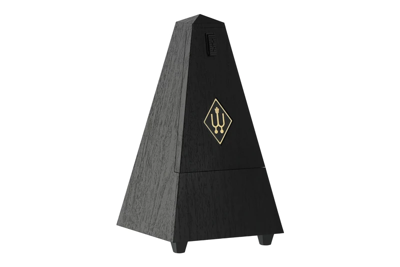Wittner Metronome Taktell Pyramid Shape System Maelzel Series 855 - Plastic casing - With bell - Black - Mechanically wound - No batteries required - Made in Germany