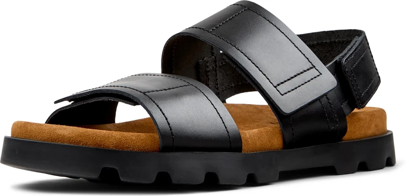 Camper Men's Brutus Sandal K100777 - Black Leather, Size 7 UK