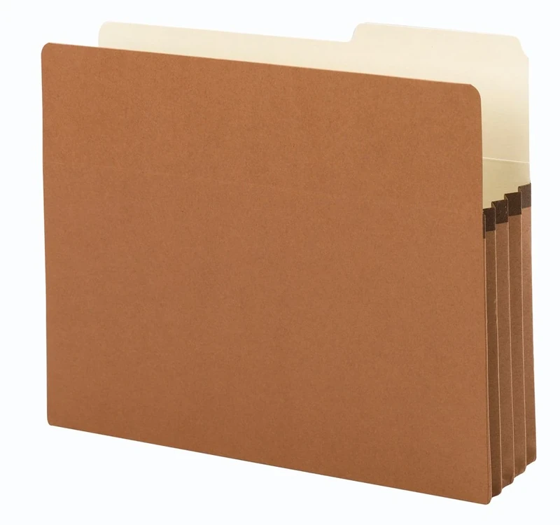 Smead File Pocket, 2/5-Cut Tab Right Position, Guide Height, 3-1/2" Expansion, Letter Size, Redrope, 25 per Box (73088)