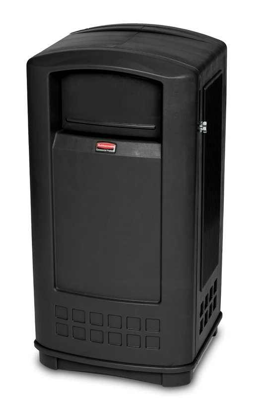 Rubbermaid Commercial Products 35 gal 132 Litre Landmark Jr Container with Ash Tray Top - Black