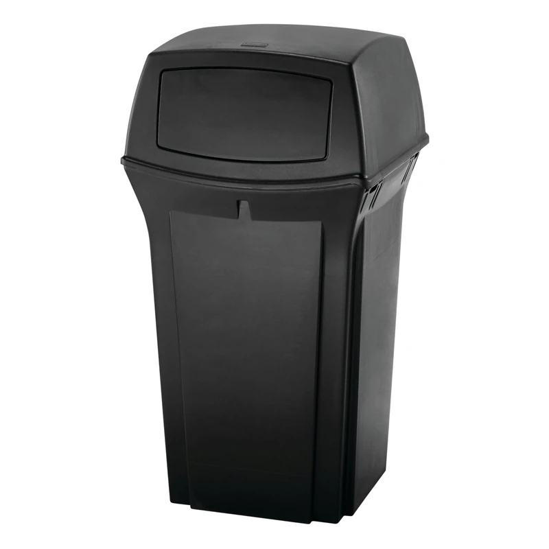 Rubbermaid Commercial Products Ranger Classic Waste Bins with 2 Door Top 132.5 Litre Black FG843088BLA