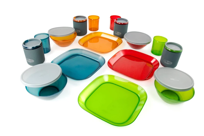 GSI Outdoors 75400 Infinity Deluxe Crockery Tableware Set for 4 People Multi-Coloured