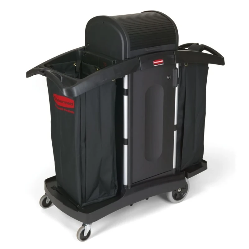 Rubbermaid Commercial Executive Series High Security Housekeeping Cart - Black
