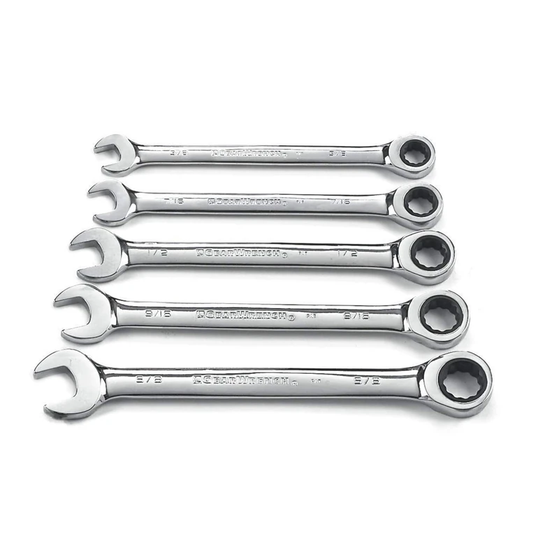 GearWrench 5 Pc. 12 Pt. Ratcheting Combination Wrench Set, SAE - 93005