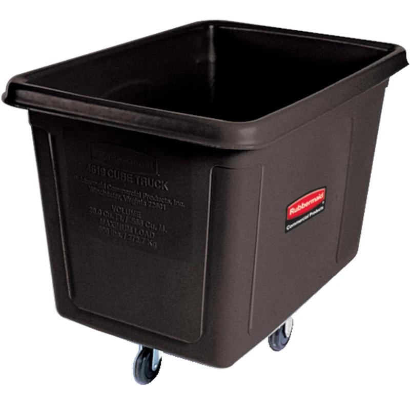 Rubbermaid Commercial 600 lb Polyethylene Cube Truck - Black