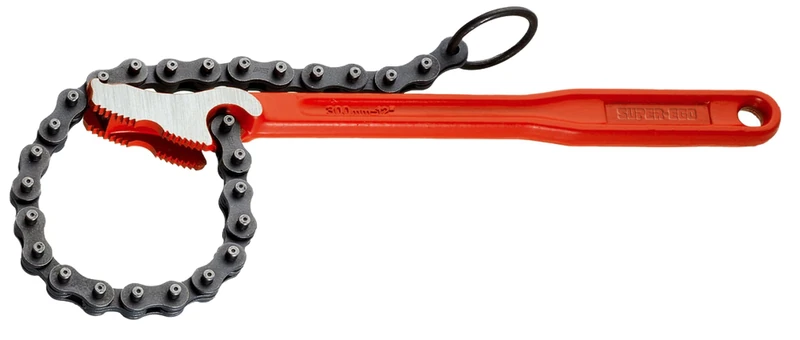 Rothenberger 107120000 Reversible Chain Wrench, 12, 300 mm, red