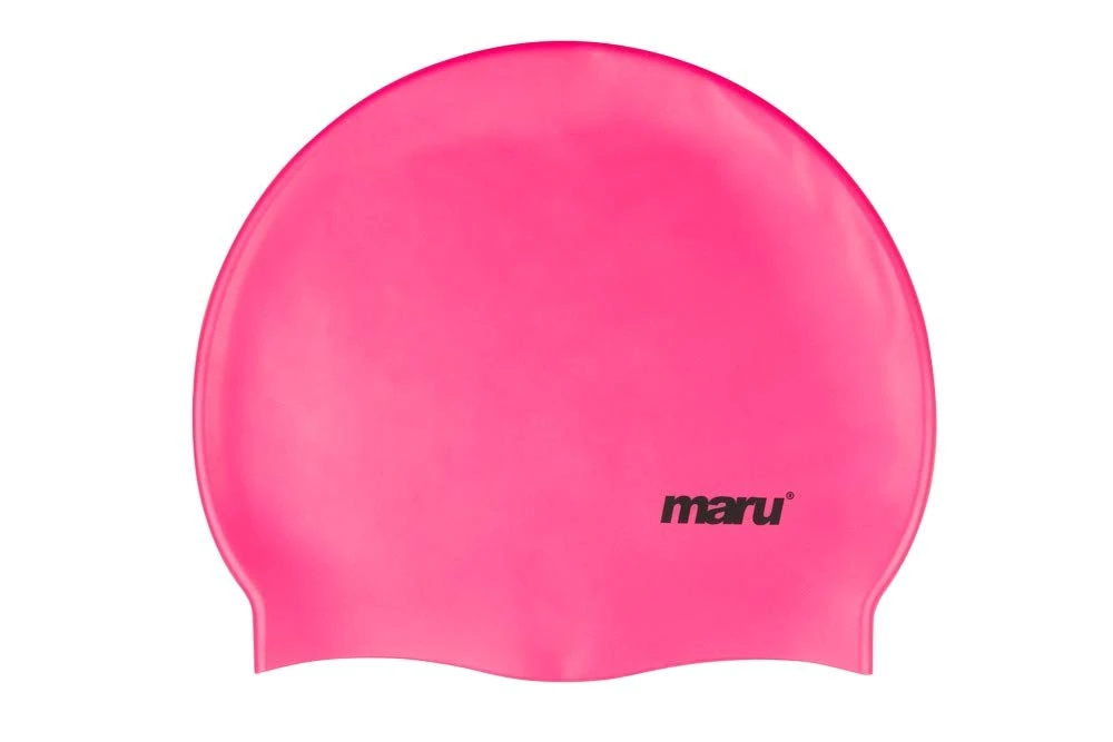 Maru Swimming Hat, 100% Silicone Swim Cap, Unisex Adult Swimming Cap, Lightweight Swimming Caps for Men and Women, Comfortable and Durable Swim Hats Designed in the UK (Pink, One Size)